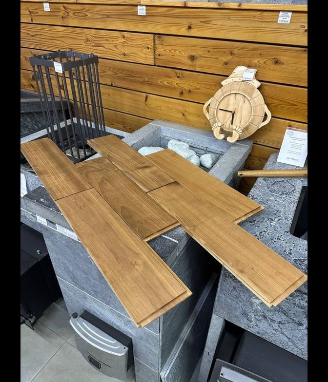 Вагонка из термоосины, наборная, 14х137 (127) мм, STS профиль, 0.5-1.7 м.