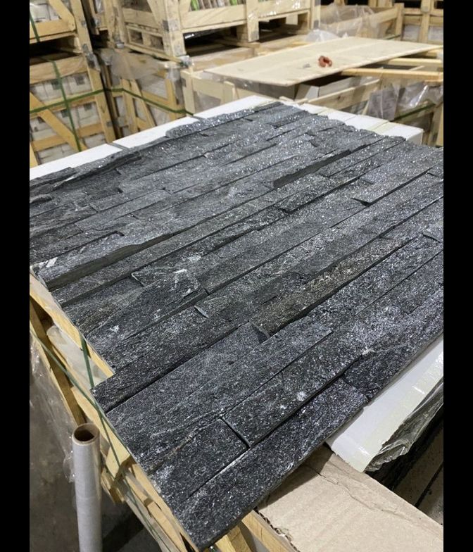 Мозаика для стен Кварцит, черный (классик), 0.63 кв.м.